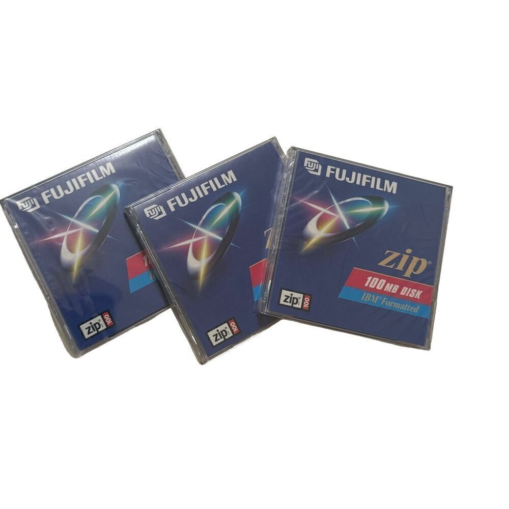3 FUJIFILM ZIP IBM FORMATTED 100 MB DISK New Sealed ( Lot of 3 )